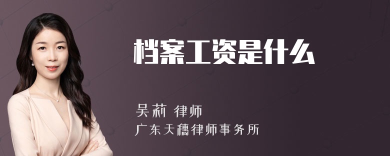 档案工资是什么