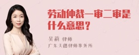 劳动仲裁一审二审是什么意思？