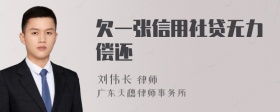 欠一张信用社贷无力偿还