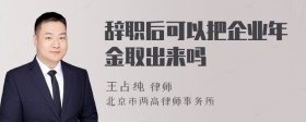 辞职后可以把企业年金取出来吗