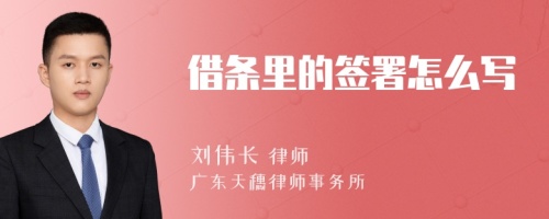 借条里的签署怎么写