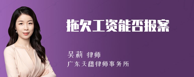 拖欠工资能否报案