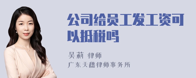 公司给员工发工资可以抵税吗