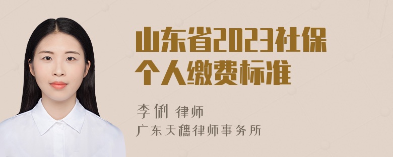 山东省2023社保个人缴费标准