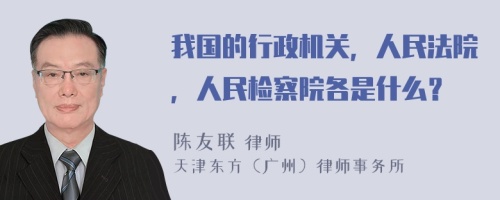 我国的行政机关，人民法院，人民检察院各是什么？