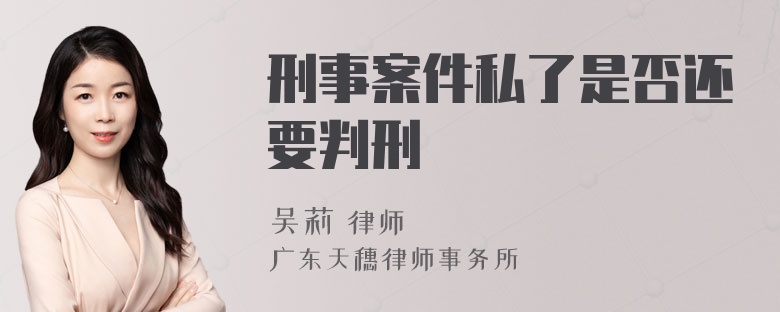 刑事案件私了是否还要判刑