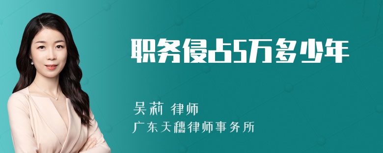 职务侵占5万多少年