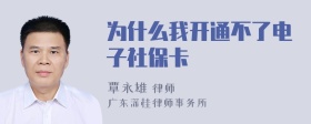 为什么我开通不了电子社保卡