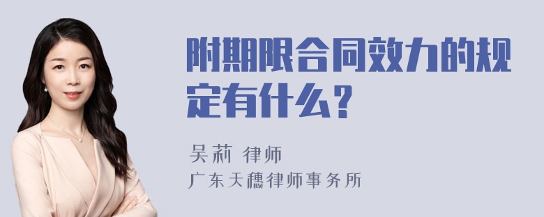 附期限合同效力的规定有什么？