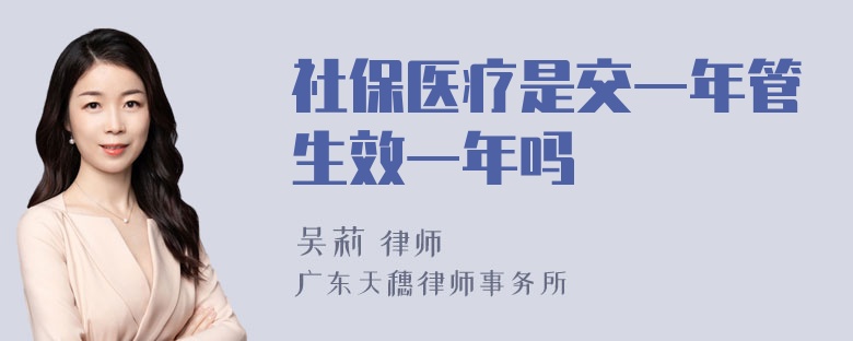 社保医疗是交一年管生效一年吗