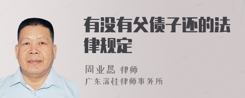 有没有父债子还的法律规定