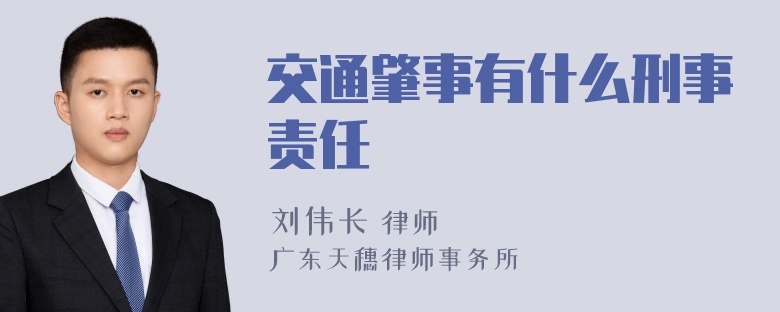 交通肇事有什么刑事责任