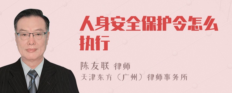 人身安全保护令怎么执行