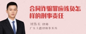 合同诈骗罪应该负怎样的刑事责任