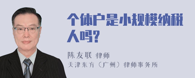 个体户是小规模纳税人吗?