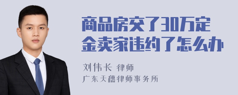 商品房交了30万定金卖家违约了怎么办