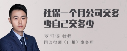 社保一个月公司交多少自己交多少