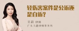 轻伤害案件是公诉还是自诉?