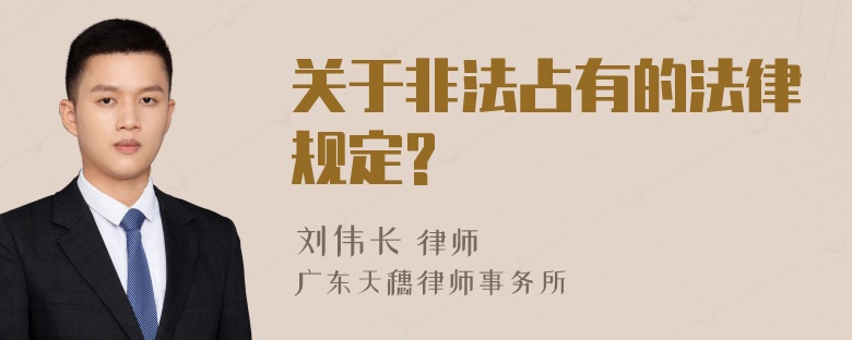 关于非法占有的法律规定?