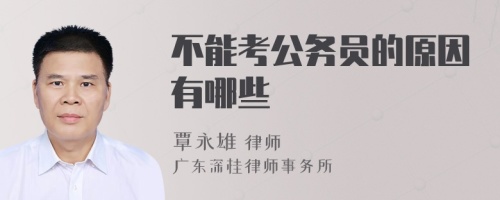 不能考公务员的原因有哪些