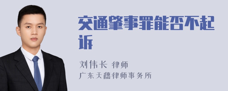 交通肇事罪能否不起诉