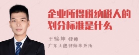 企业所得税纳税人的划分标准是什么