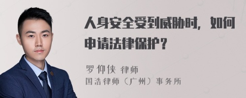 人身安全受到威胁时，如何申请法律保护？