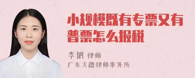 小规模既有专票又有普票怎么报税