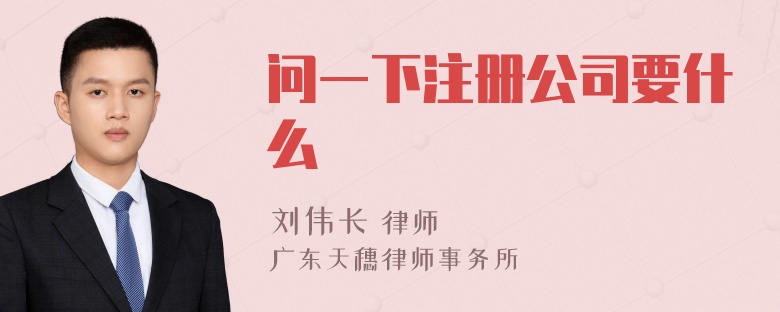 问一下注册公司要什么