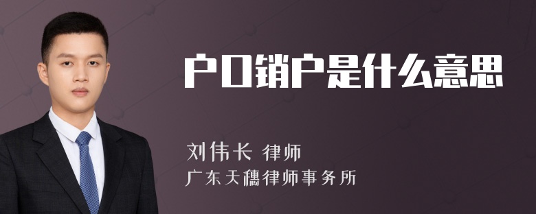 户口销户是什么意思