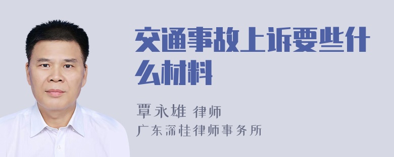 交通事故上诉要些什么材料