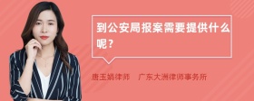 到公安局报案需要提供什么呢？