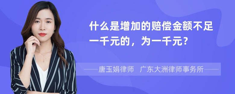 什么是增加的赔偿金额不足一千元的，为一千元？