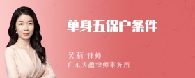 单身五保户条件