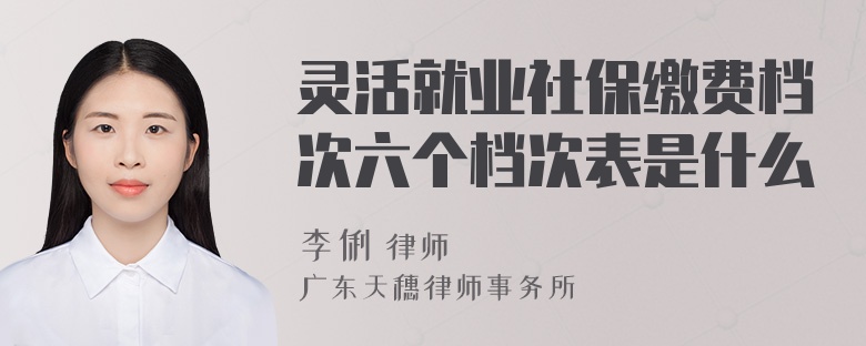 灵活就业社保缴费档次六个档次表是什么