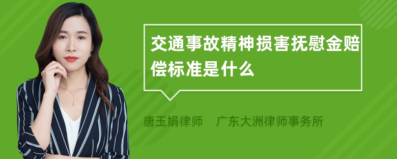 交通事故精神损害抚慰金赔偿标准是什么