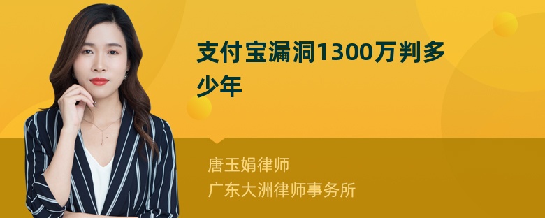 支付宝漏洞1300万判多少年