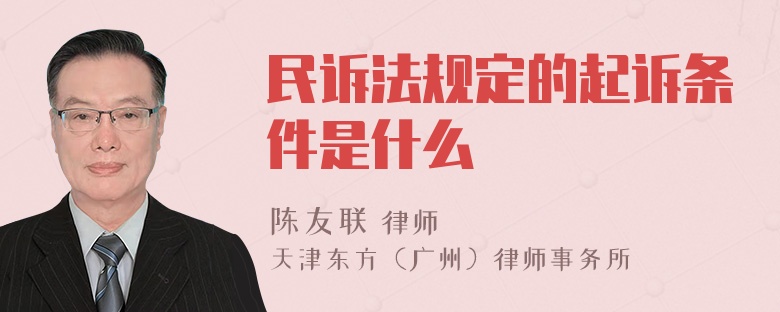 民诉法规定的起诉条件是什么