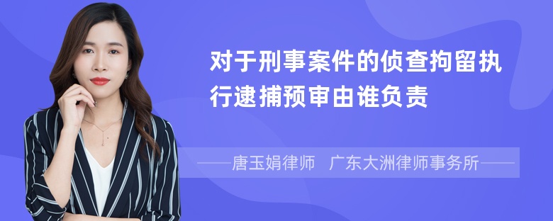 对于刑事案件的侦查拘留执行逮捕预审由谁负责