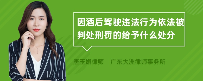 因酒后驾驶违法行为依法被判处刑罚的给予什么处分