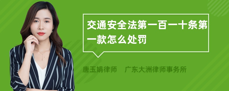 交通安全法第一百一十条第一款怎么处罚