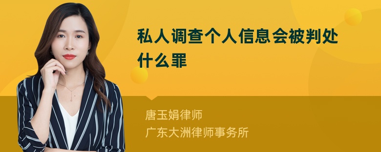 私人调查个人信息会被判处什么罪