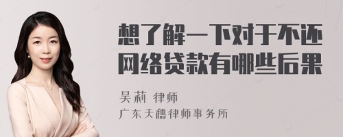 想了解一下对于不还网络贷款有哪些后果