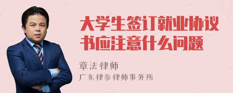 大学生签订就业协议书应注意什么问题