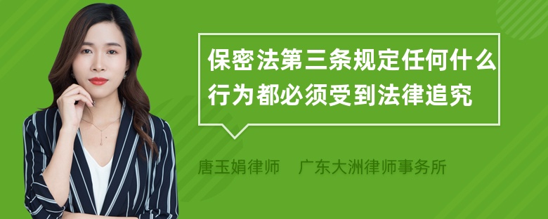 保密法第三条规定任何什么行为都必须受到法律追究