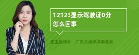 12123显示驾驶证0分怎么回事