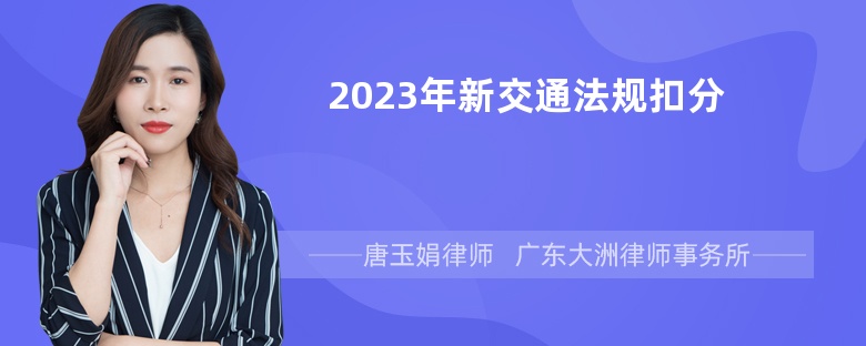 2023年新交通法规扣分