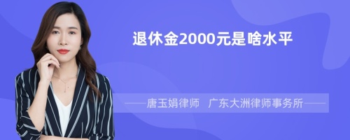 退休金2000元是啥水平