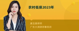 农村低保2023年