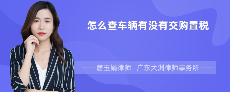 怎么查车辆有没有交购置税